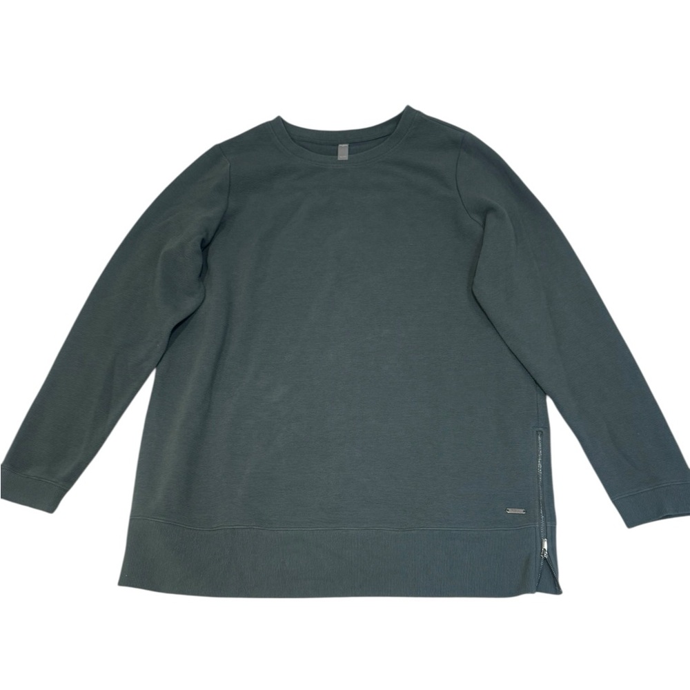 Hyba Dark Green Sweatshirt with zipper detail - never worn - NWOT